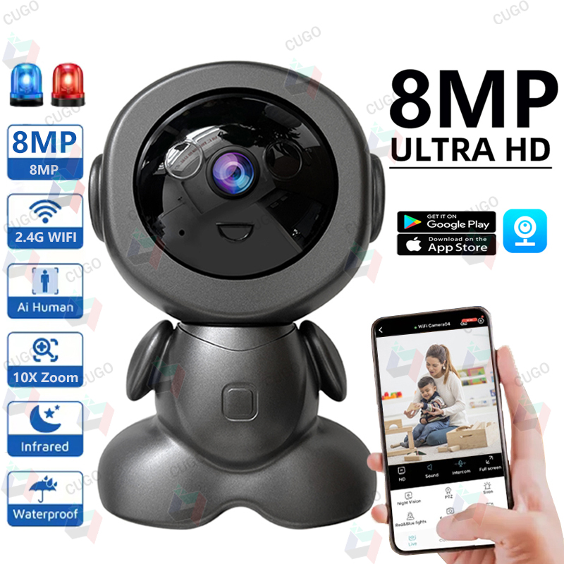 Home Security Robot - Câmera Robô de Vigilância Wifi 8MP