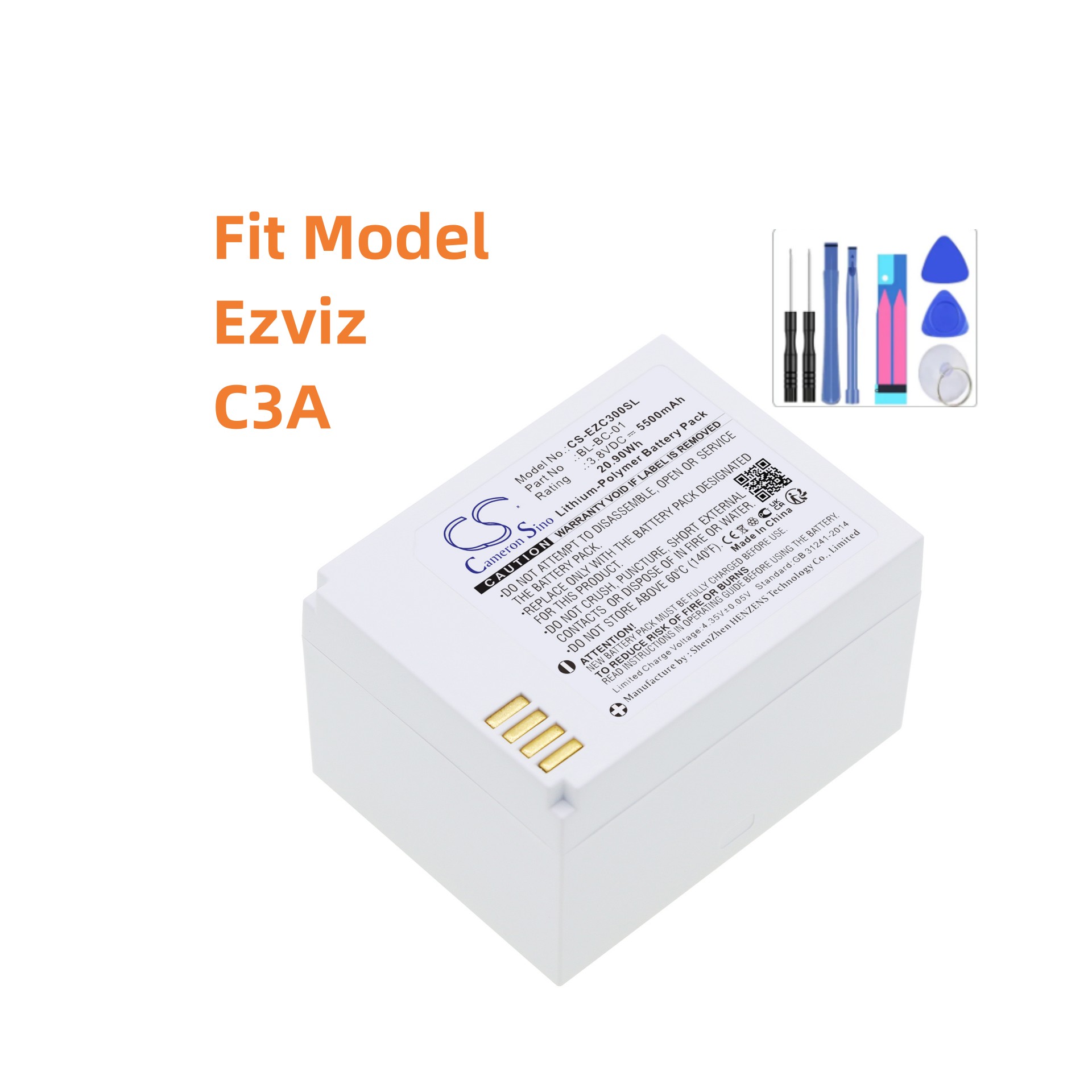 Home Security Battery Replacement - Bateria de substituição para Ezviz: BL-BC-01,